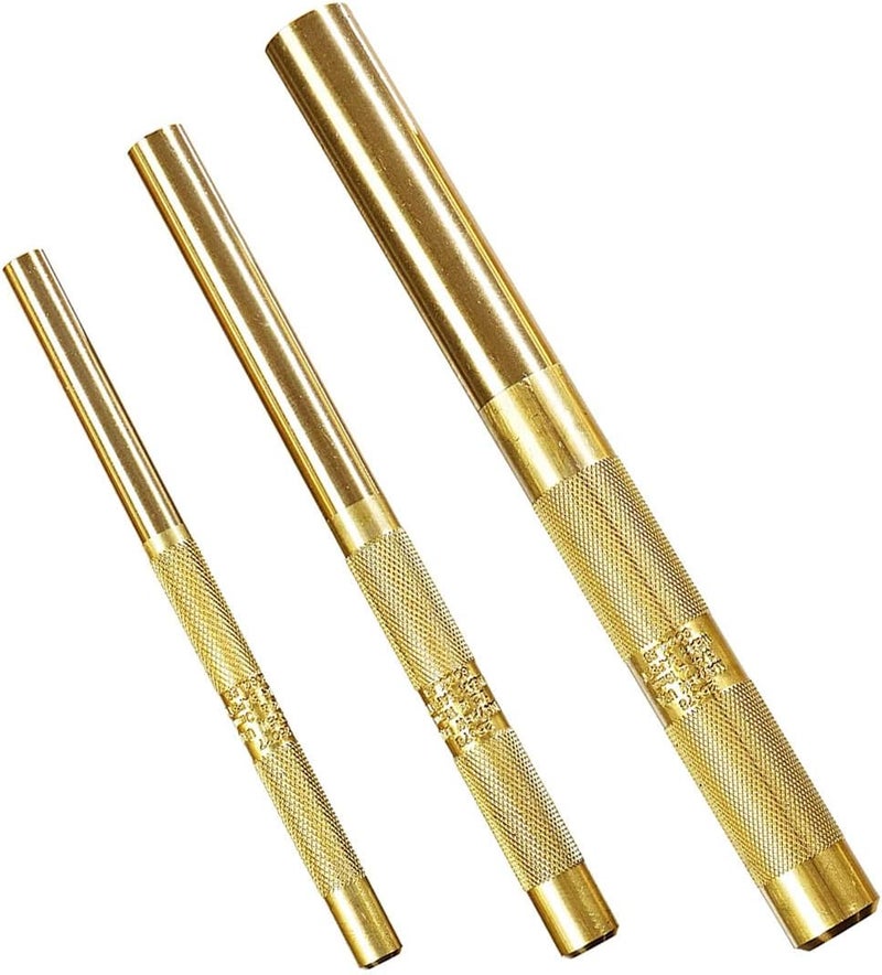 Tektall 61360 Brass Drift Punch Set, 3/4-Inch 1/2-Inch 3/8-Inch 3/4'' 1/2'' 3/8'' Hand Tool Punches Tools for Home use - Image 1
